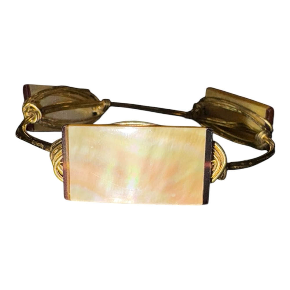 Handcrafted Wire-Wrapped Bracelet Rectangular She… - image 1